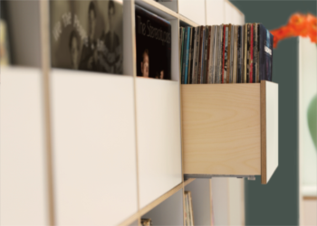 Erweiterbares Schubladen System für Schallplatten
